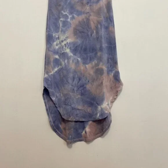 NEW NWT PINK ROSE Periwinkle Blue Mauve Pink Tie Dye Sleeveless Midi Tank Dress - Picture 4 of 16